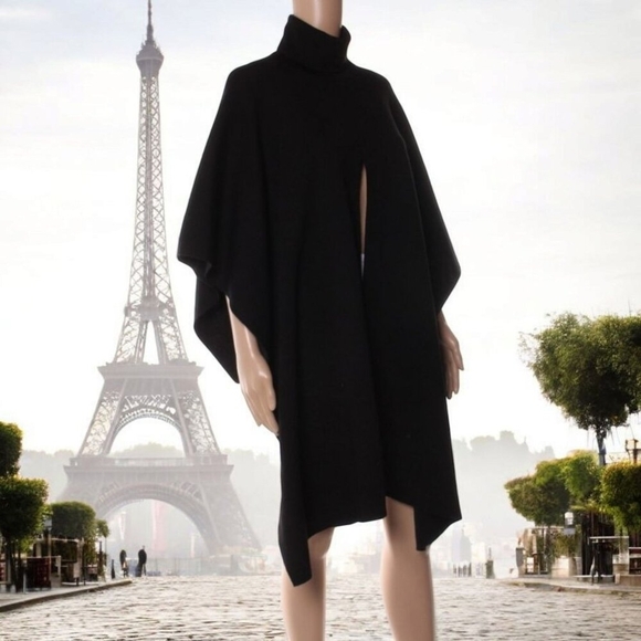 COS Wool Turtleneck Poncho / Black one size - Picture 1 of 12
